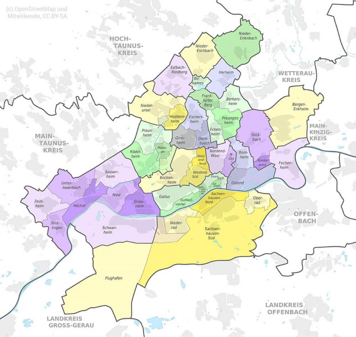 خريطة أحياء فرانكفورت