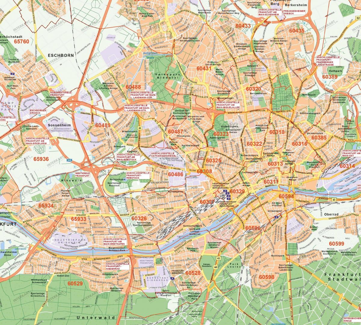خريطة رموز البريدي فرانكفورت