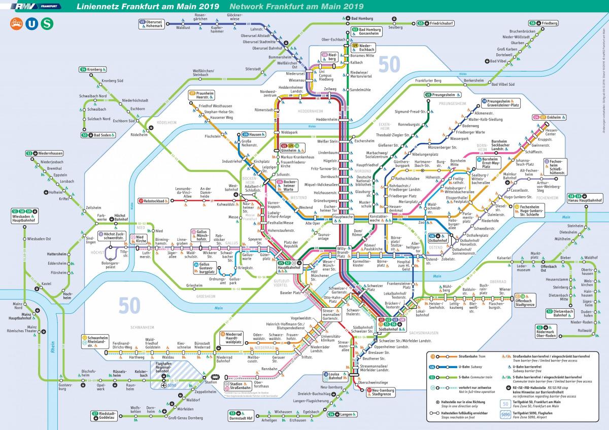 خريطة محطات ترام فرانكفورت